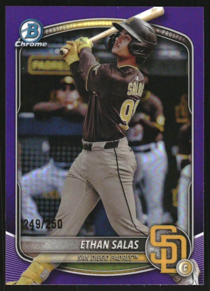 2025 Bowman Chrome Prospects Purple Refractors #BCP169 Ethan Salas /250