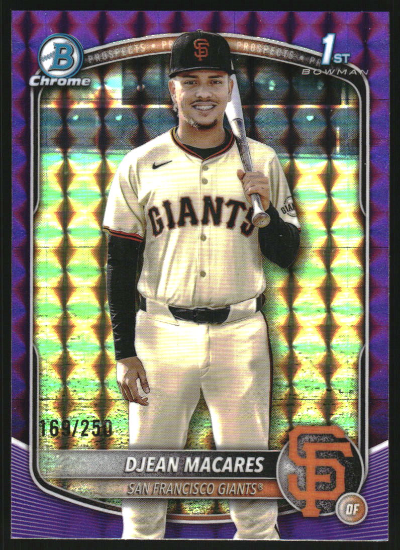 2025 Bowman Chrome Prospects Purple Geometric Refractors #BCP237 Djean Macares /250