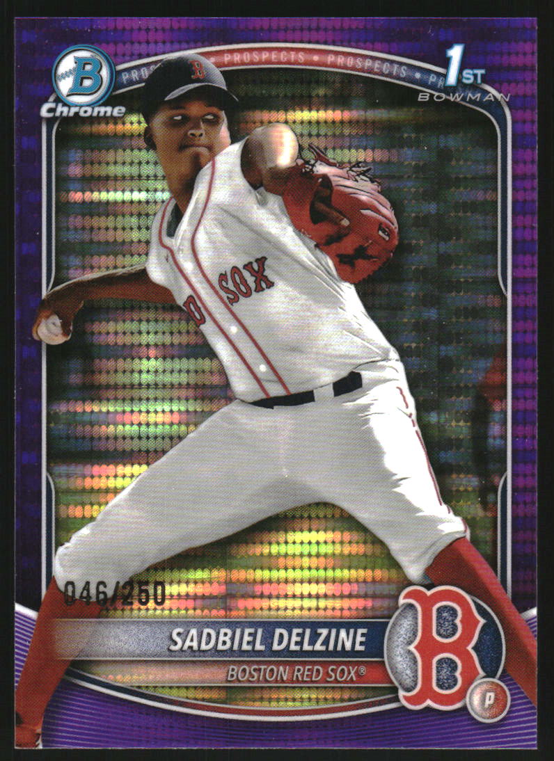 2025 Bowman Chrome Prospects Purple Pulsar Refractors #BCP235 Sadbiel Delzine /250