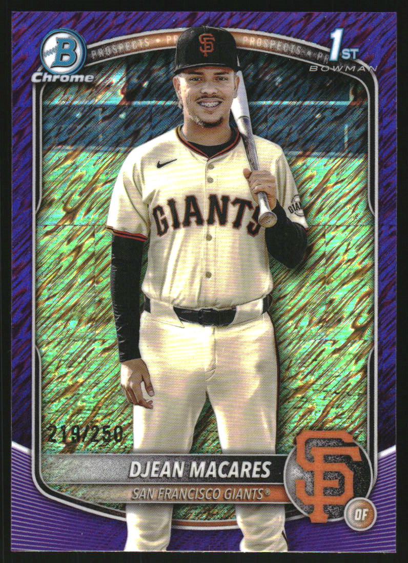 2025 Bowman Chrome Prospects Purple Shimmer Refractors #BCP237 Djean Macares /250