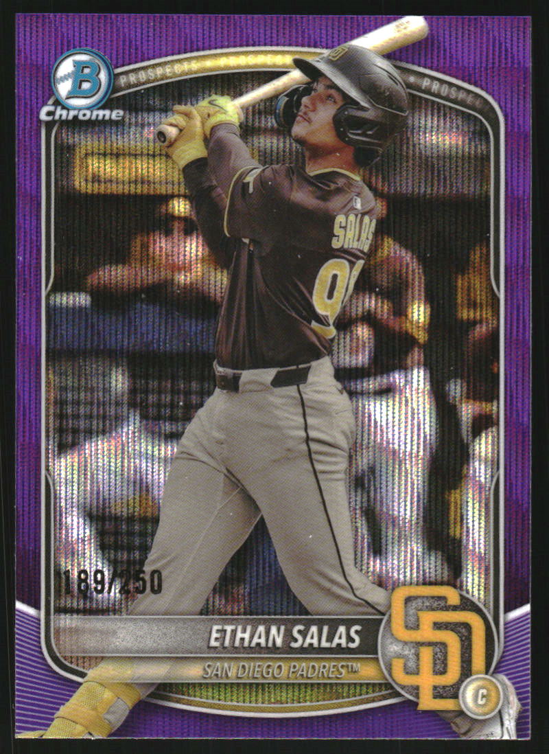 2025 Bowman Chrome Prospects Purple Wave Refractors #BCP169 Ethan Salas /250