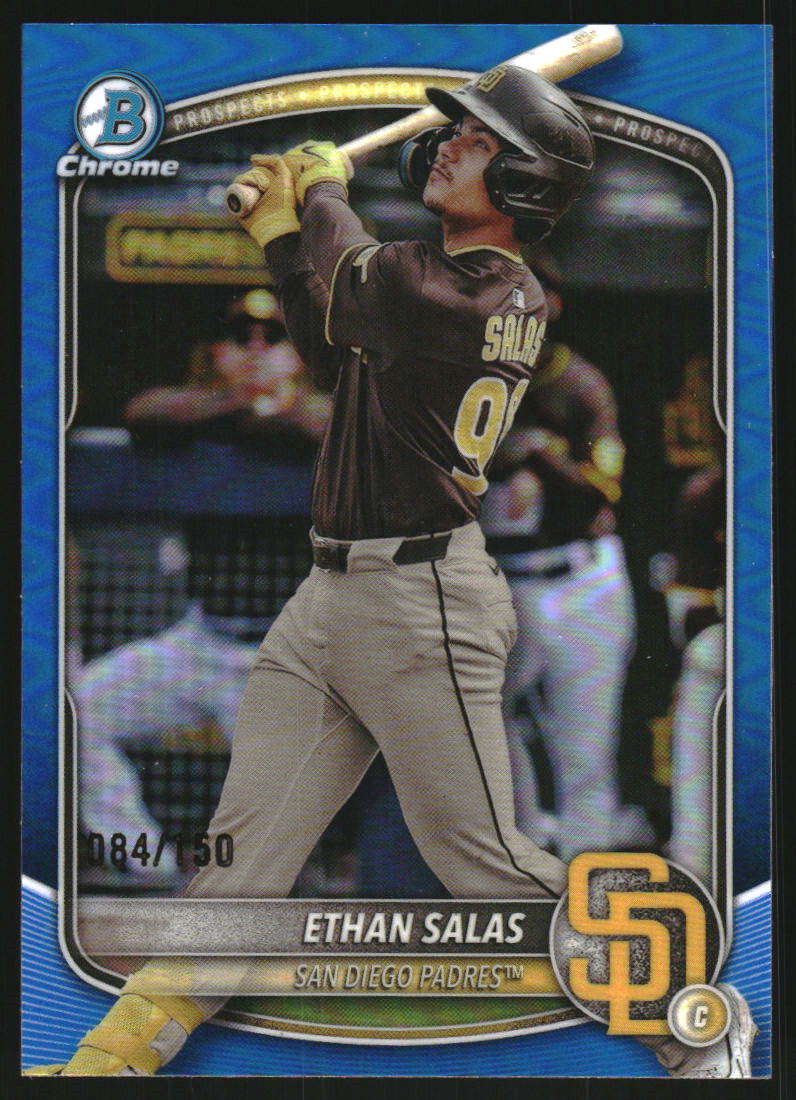2025 Bowman Chrome Prospects Blue Refractors #BCP169 Ethan Salas /150
