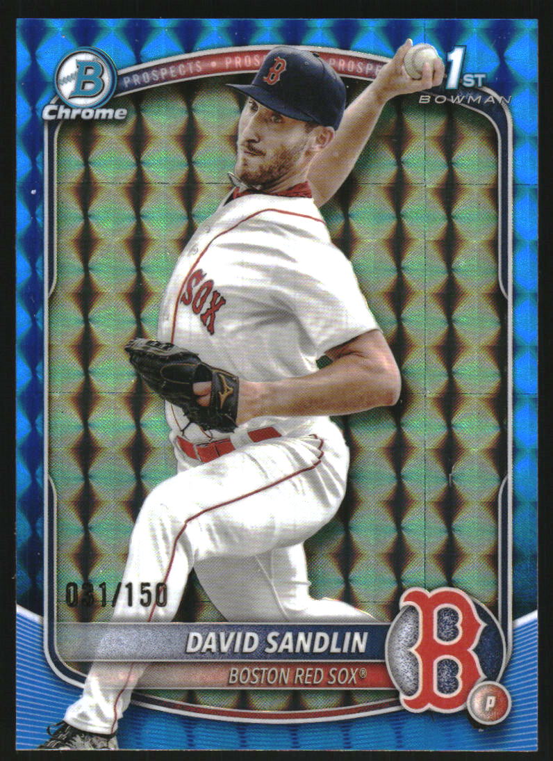 2025 Bowman Chrome Prospects Blue Geometric Refractors #BCP195 David Sandlin /150