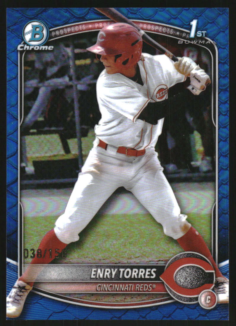 2025 Bowman Chrome Prospects Blue Reptilian Refractors #BCP168 Enry Torres /150