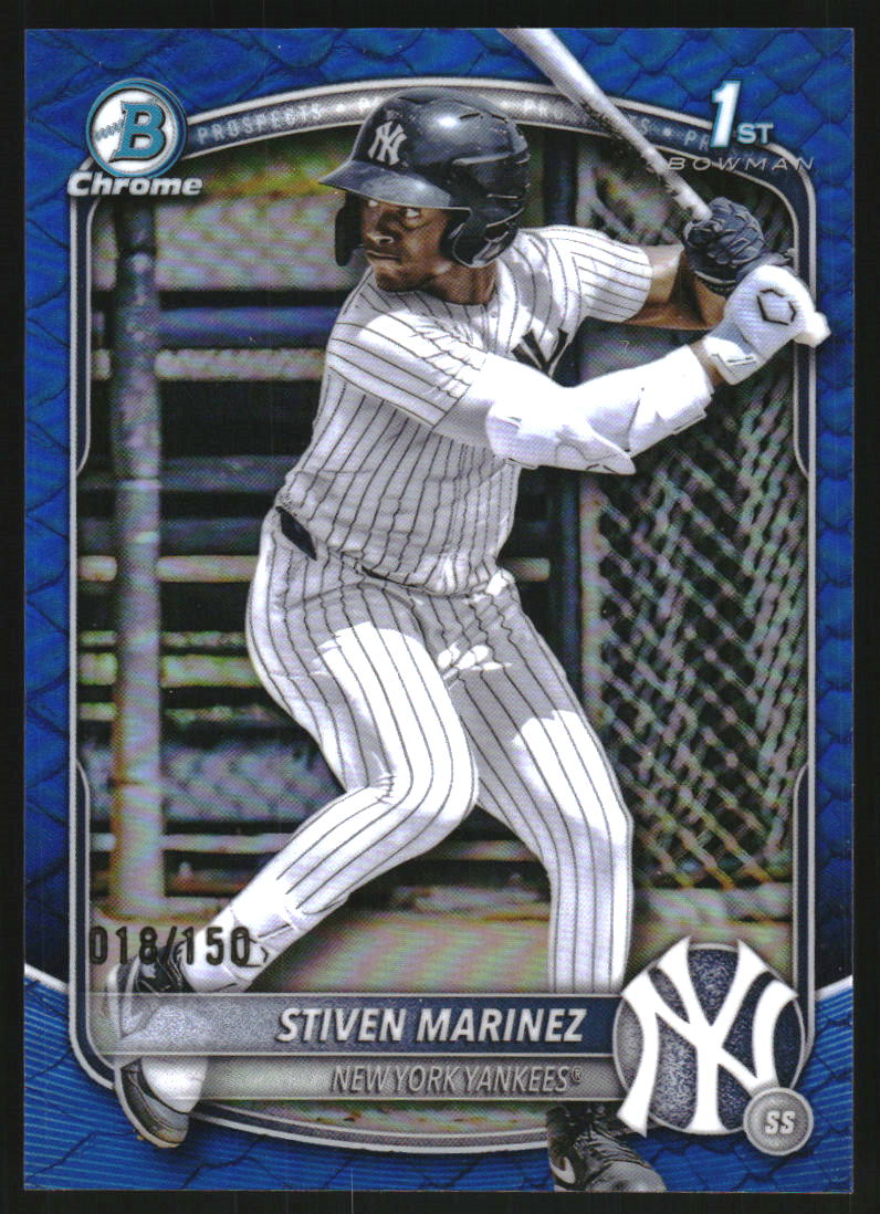 2025 Bowman Chrome Prospects Blue Reptilian Refractors #BCP189 Stiven Marinez /150