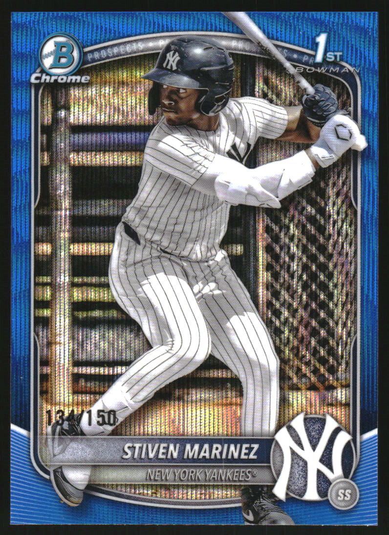 2025 Bowman Chrome Prospects Blue Wave Refractors #BCP189 Stiven Marinez /150