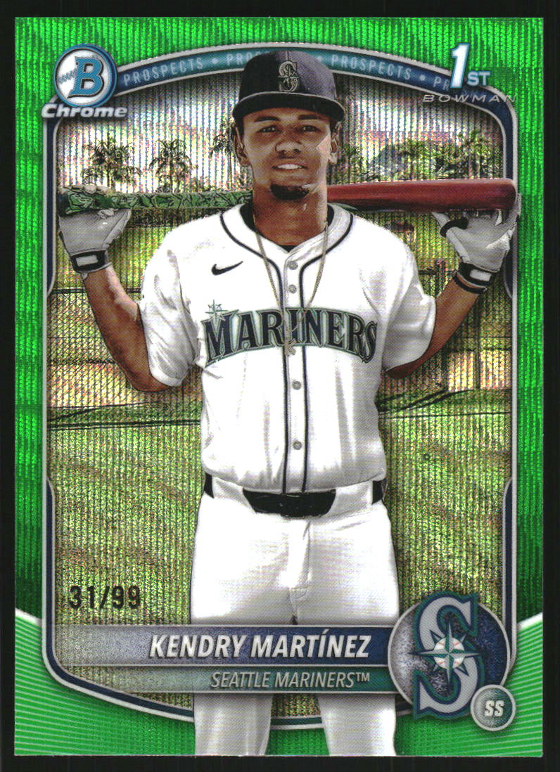 2025 Bowman Chrome Prospects Green Wave Refractors #BCP159 Kendry Martinez /99