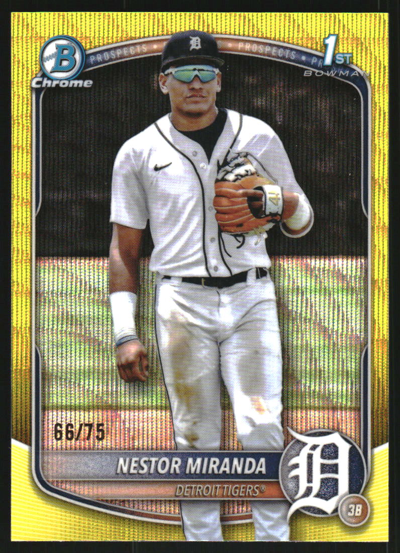 2025 Bowman Chrome Prospects Yellow Wave Refractors #BCP217 Nestor Miranda /75