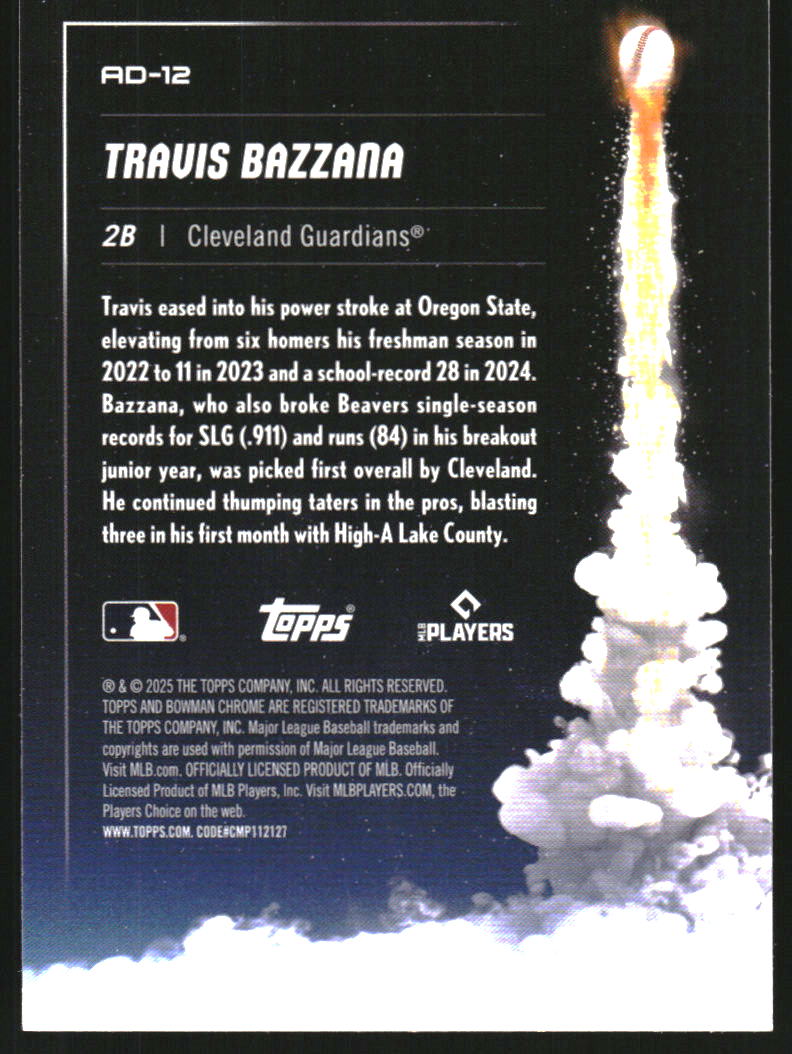 2025 Bowman Chrome Adios #AD12 Travis Bazzana