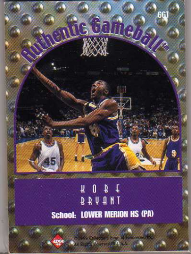 1999 Collector's Edge Rookie Rage Game Ball #GG1 Kobe Bryant back image