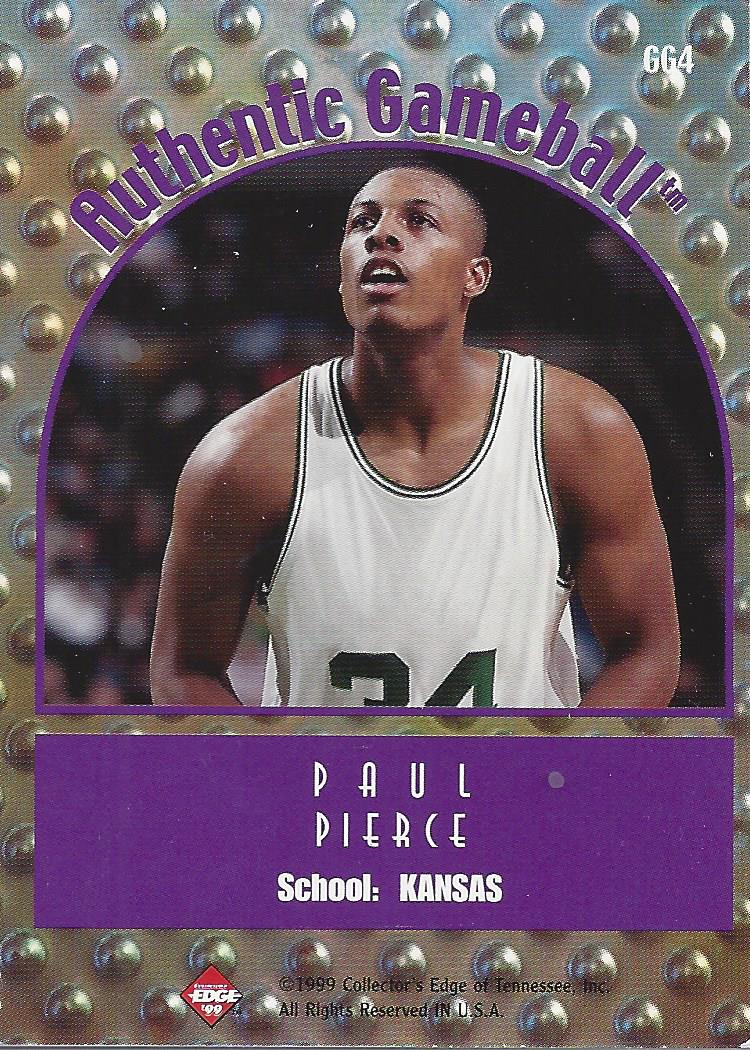 1999 Collector's Edge Rookie Rage Game Ball #GG4 Paul Pierce back image
