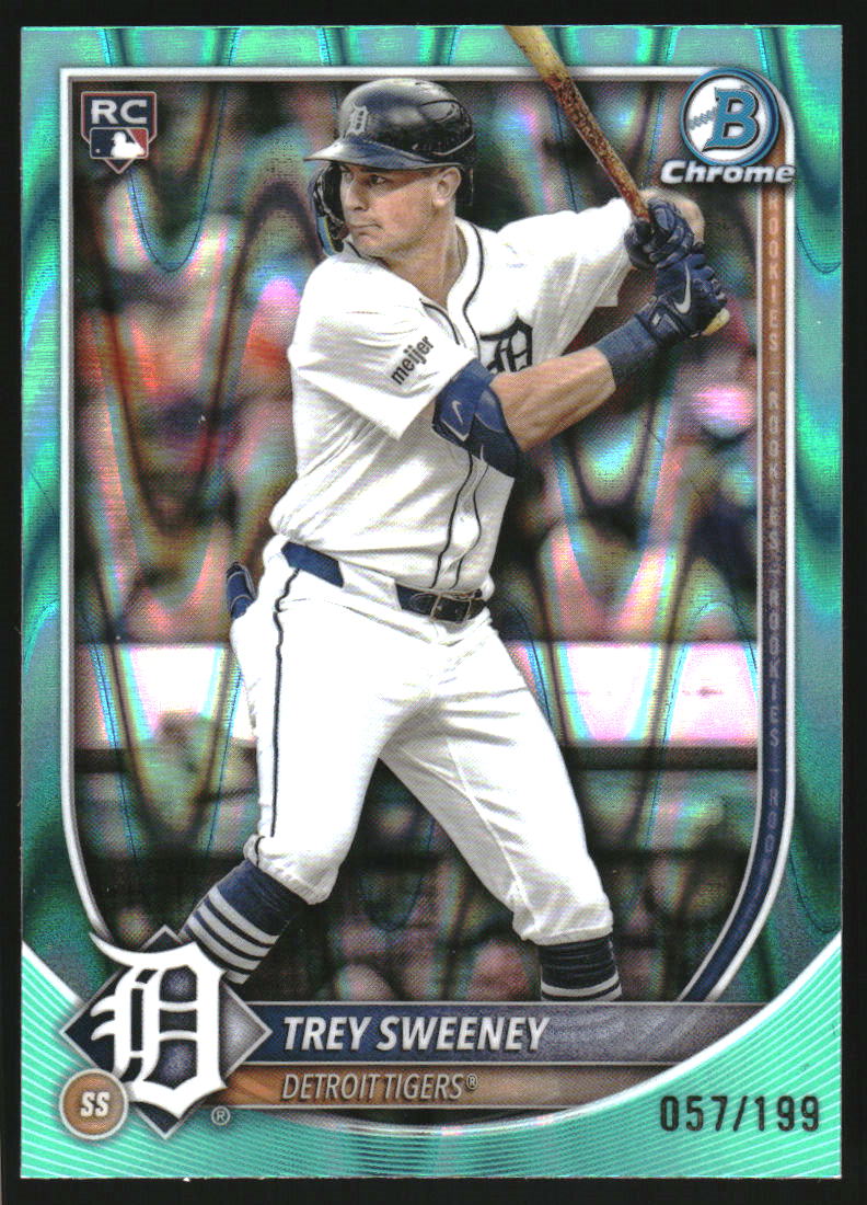 2025 Bowman Chrome Aqua Raywave Refractors #25 Trey Sweeney /199