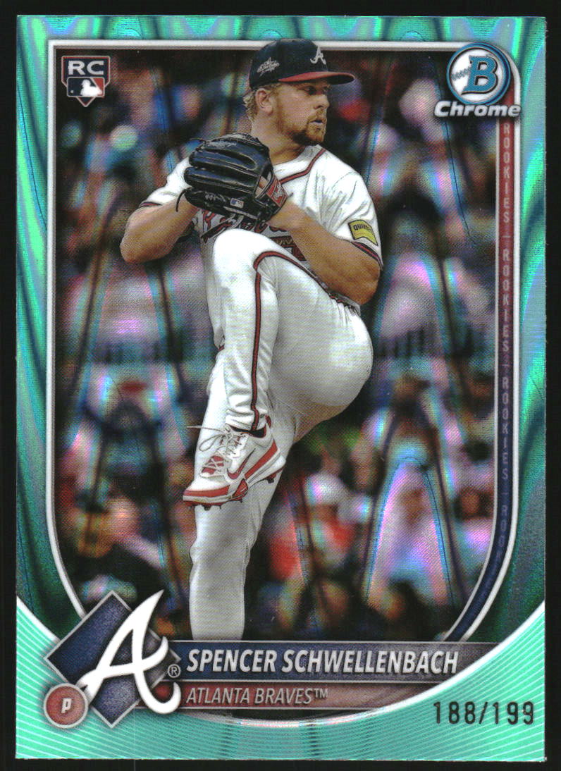 2025 Bowman Chrome Aqua Raywave Refractors #84 Spencer Schwellenbach /199