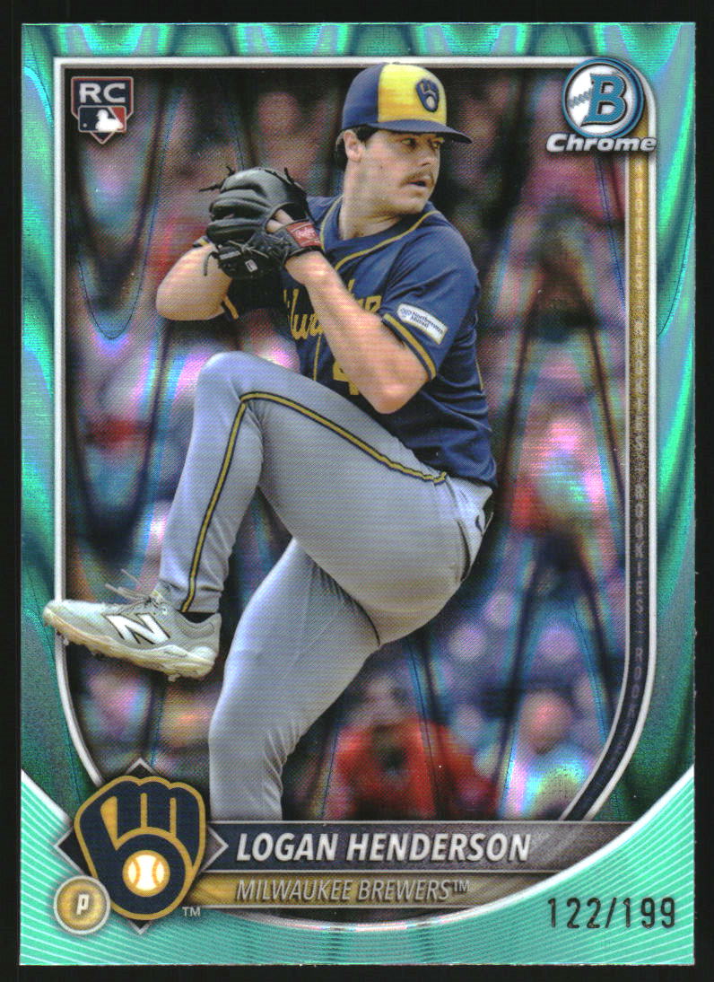2025 Bowman Chrome Aqua Raywave Refractors #92 Logan Henderson /199