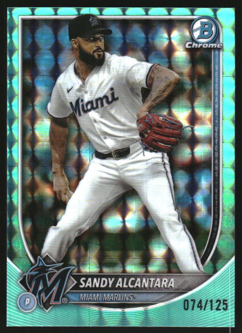 2025 Bowman Chrome Aqua Geometric Refractors #48 Sandy Alcantara /125