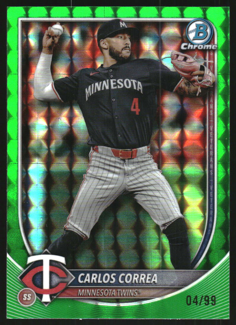 2025 Bowman Chrome Green Geometric Refractors #54 Carlos Correa