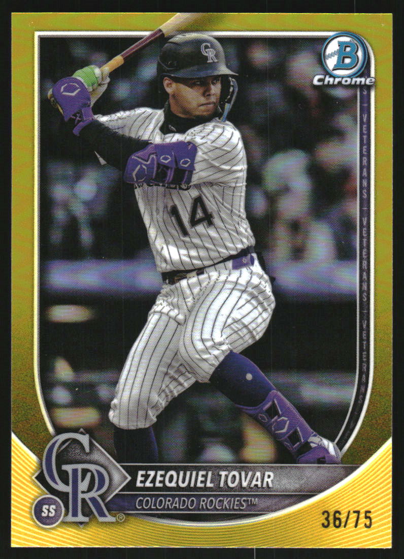 2025 Bowman Chrome Yellow Refractors #87 Ezequiel Tovar /75