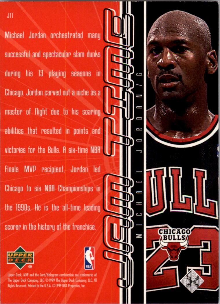 1999-00 Upper Deck MVP Jam Time #JT1 Michael Jordan back image
