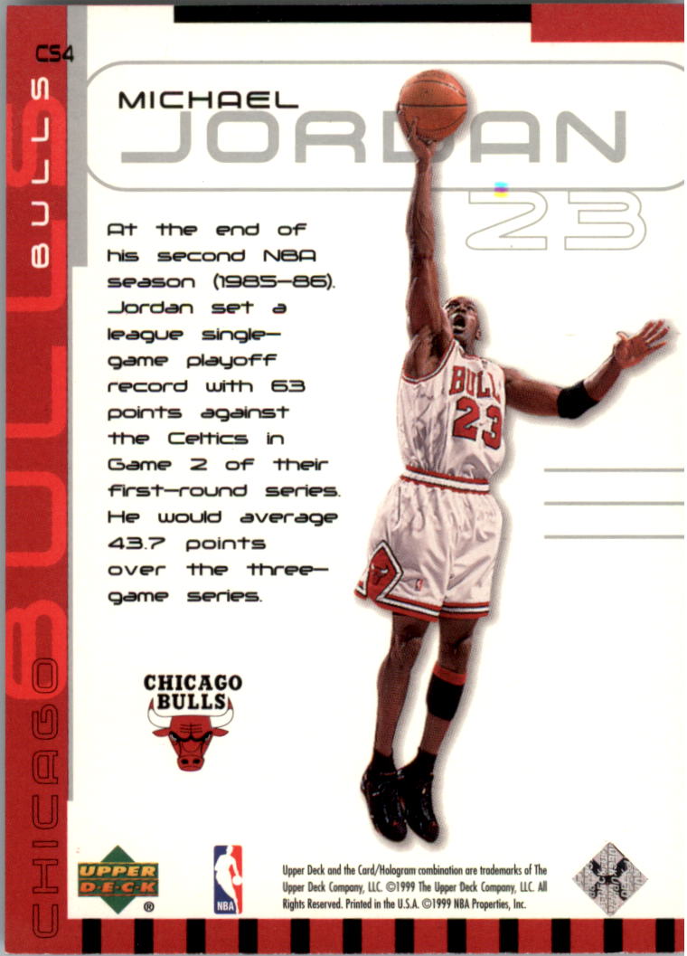 1999-00 Upper Deck Ovation MJ Center Stage #CS4 Michael Jordan back image