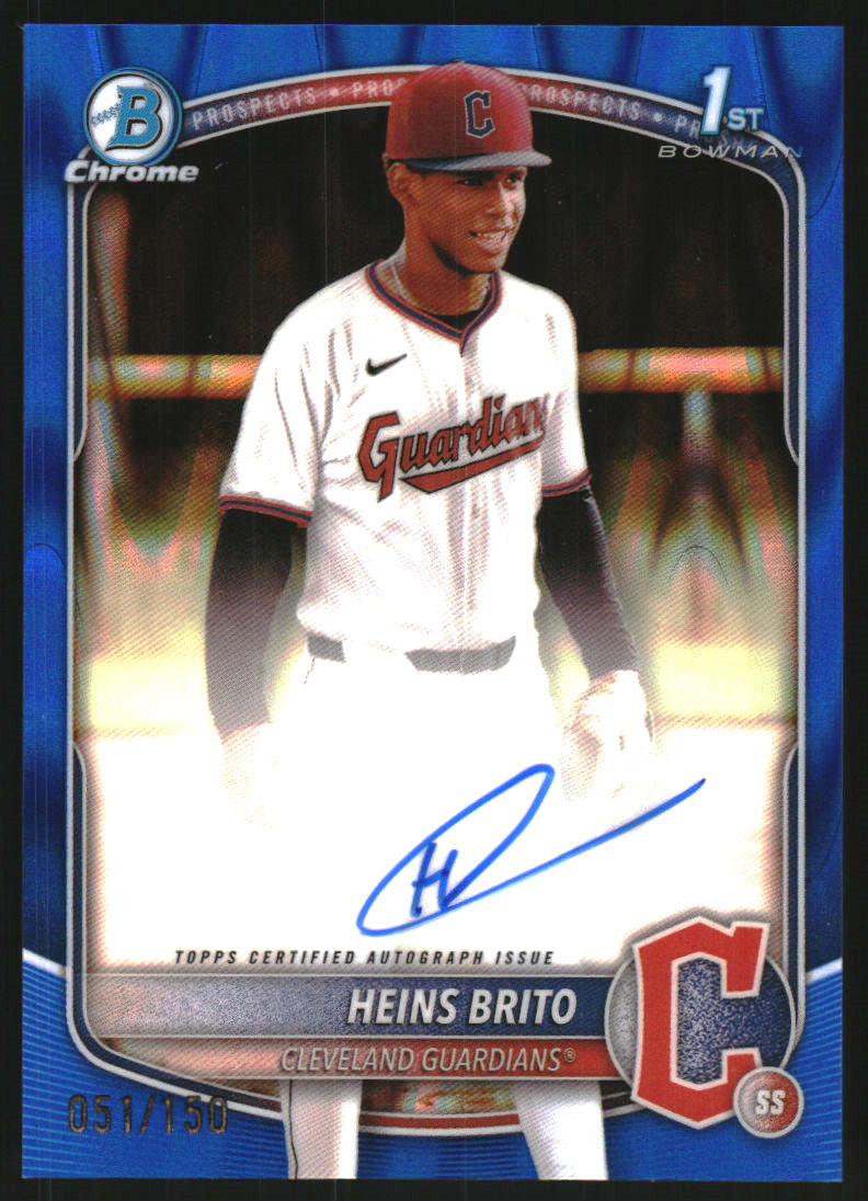 2025 Bowman Chrome Prospect Autographs Blue Raywave Refractors #CPAHB Heins Brito Auto /150