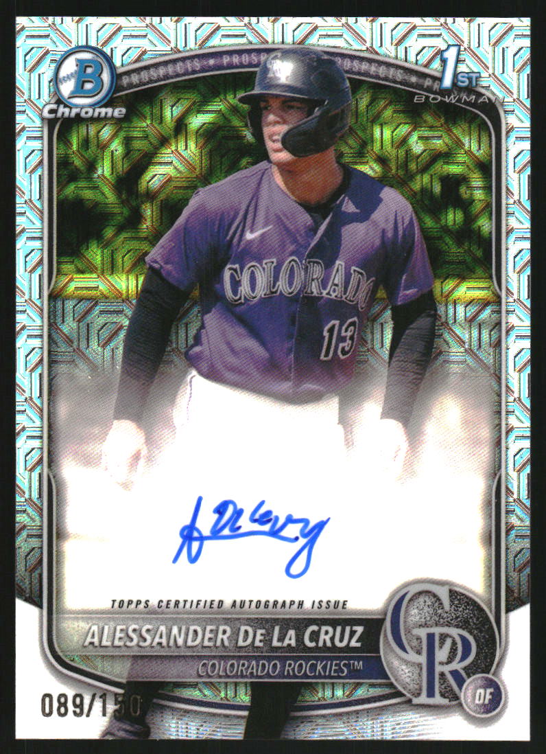 2025 Bowman Chrome Prospect Autographs HTA Choice Refractors #CPAAD Alessander De La Cruz Auto /150
