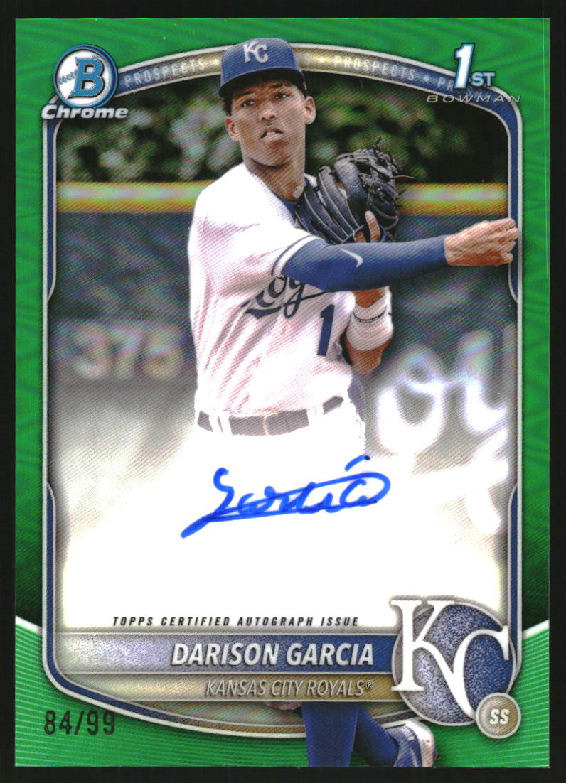 2025 Bowman Chrome Prospect Autographs Green Refractors #CPADG Darison Garcia Auto /99