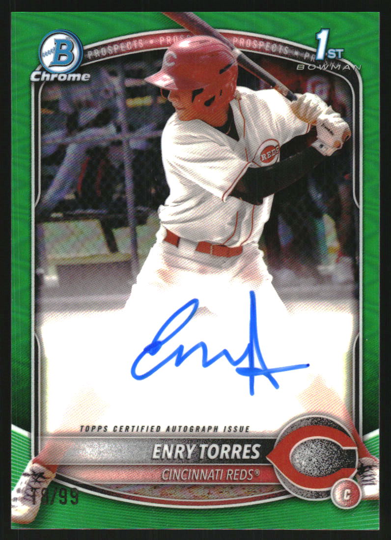 2025 Bowman Chrome Prospect Autographs Green Refractors #CPAET Enry Torres Auto /99