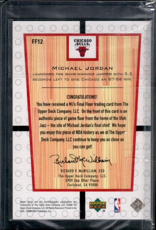 1999-00 Upper Deck MJ Final Floor #FF12 Michael Jordan - JUMBO -  RARE-PURPLE FLOOR PIECE Actual card in picture - NM-MT