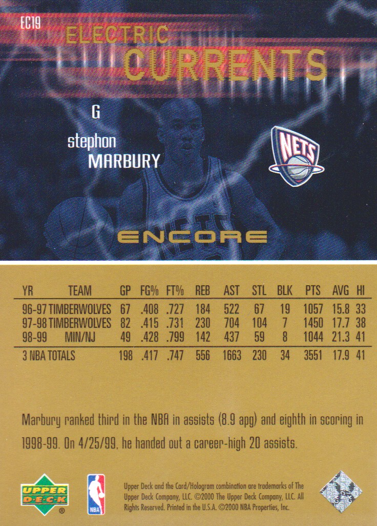 1999 00 Upper Deck Encore Electric Curs Basketball Cards Pick 1999 00 Upper Deck Encore Electric Curs Basketball