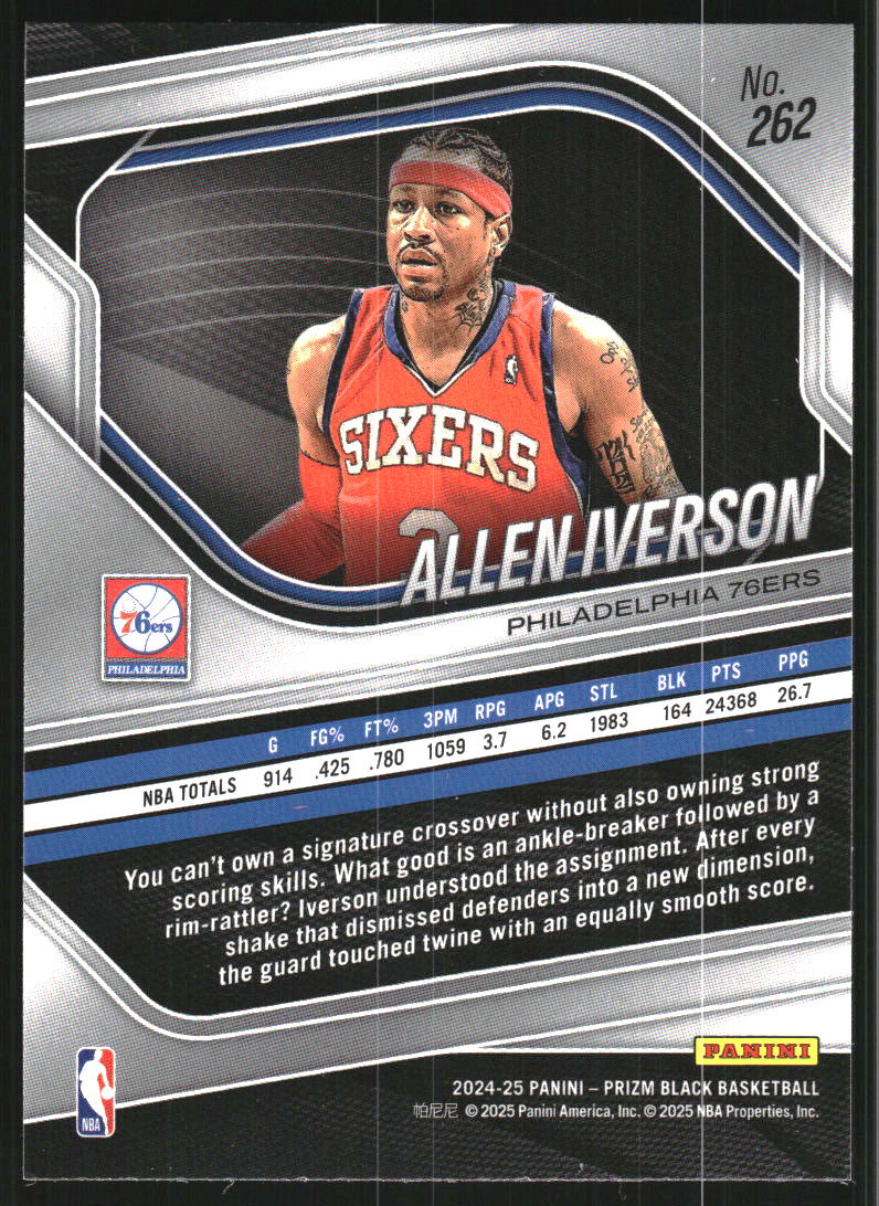 2024-25 Panini Prizm Black #262 Allen Iverson LGD on Fanatics Collect
