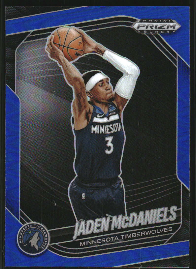 2024-25 Panini Prizm Black Prizms Blue #223 Jaden McDaniels /199