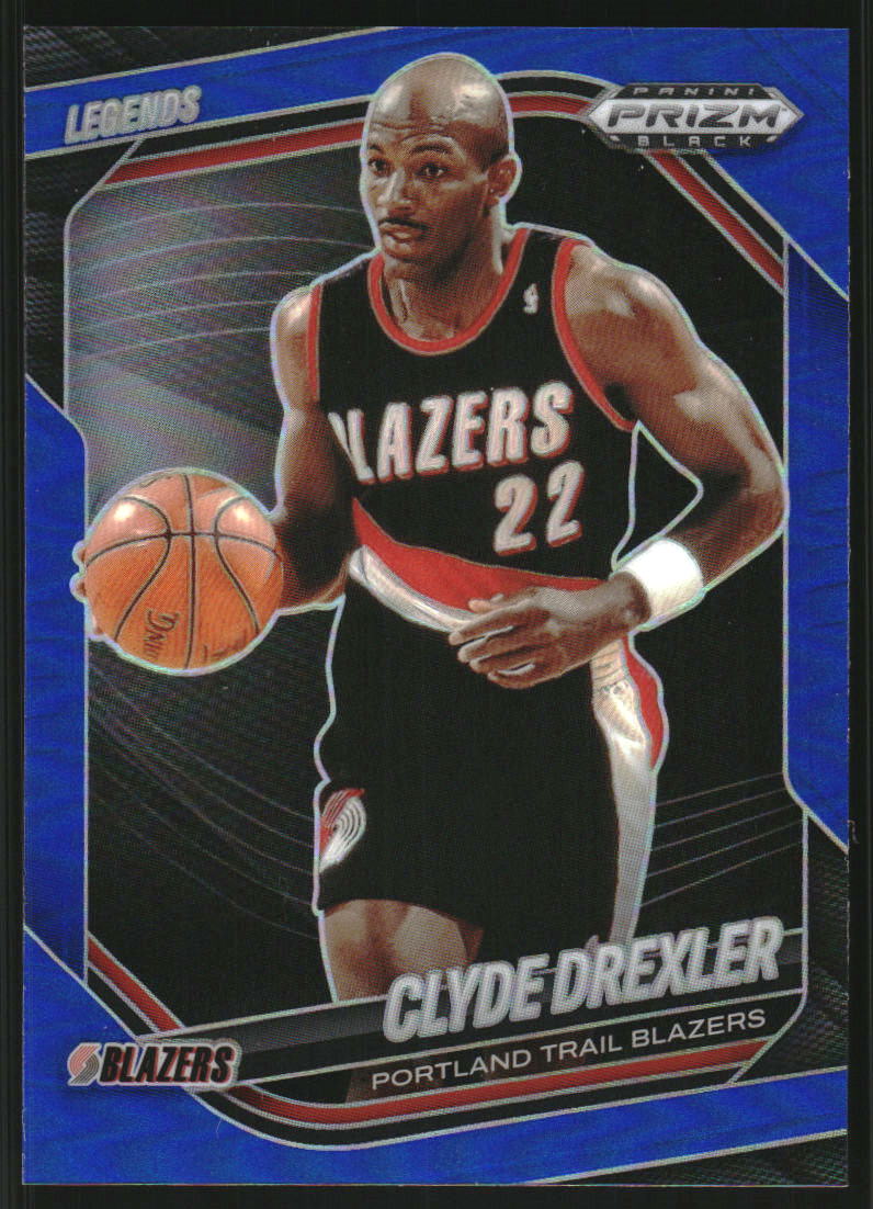2024-25 Panini Prizm Black Prizms Blue #288 Clyde Drexler LGD /199