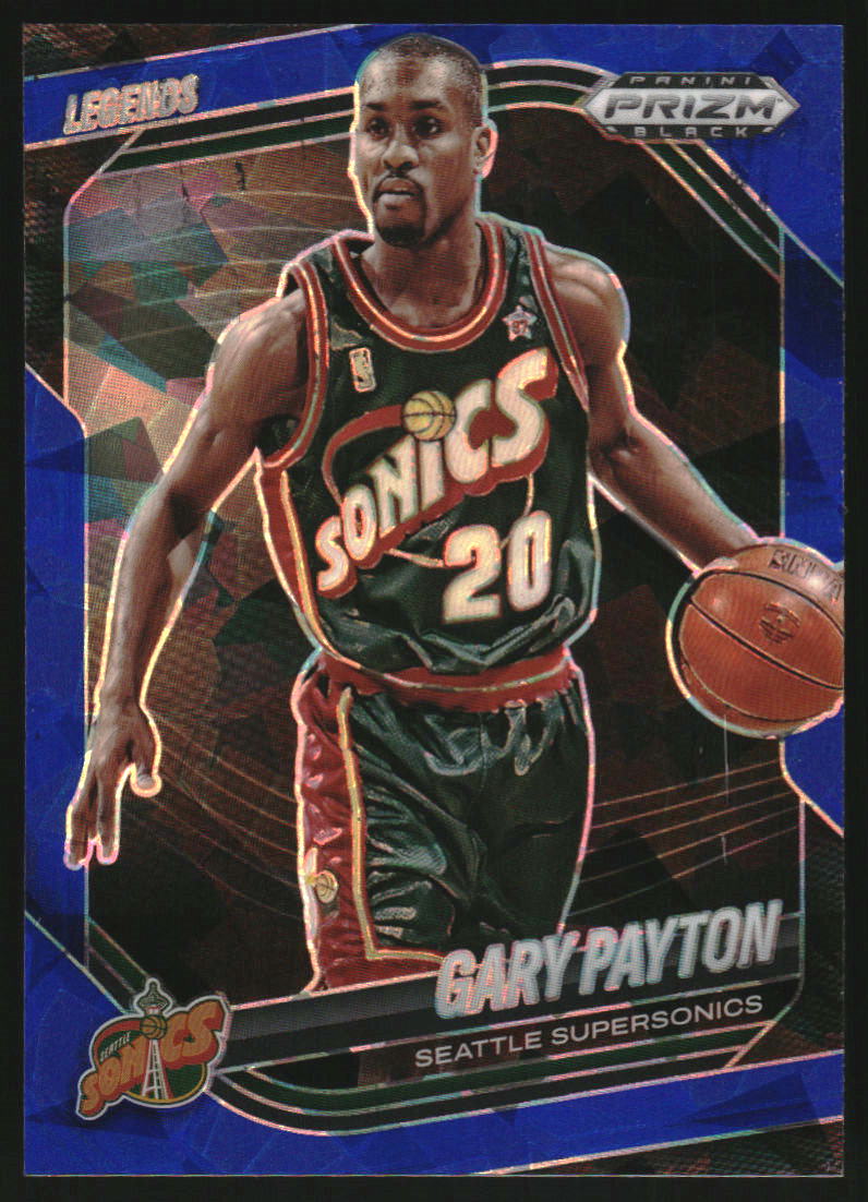 2024-25 Panini Prizm Black Prizms Blue Ice #280 Gary Payton LGD /125