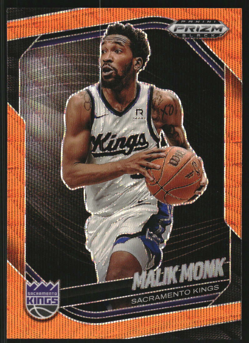 2024-25 Panini Prizm Black Prizms Orange Wave #97 Malik Monk /60