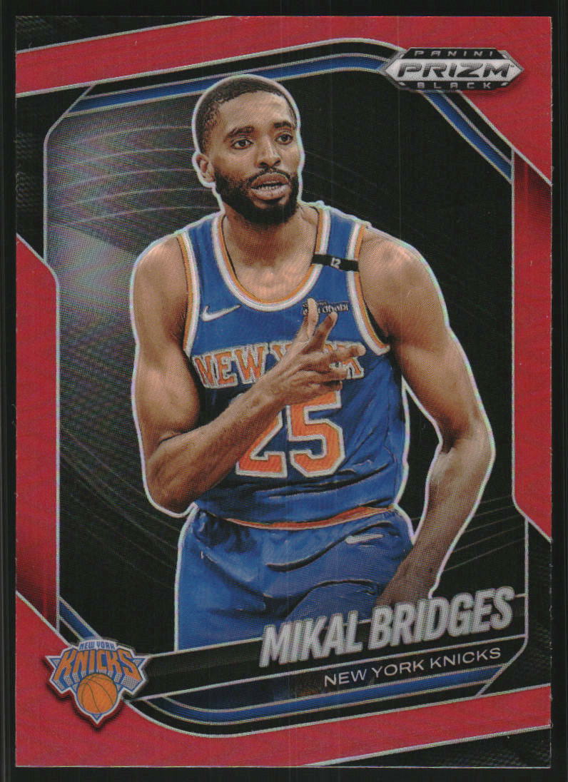 2024-25 Panini Prizm Black Prizms Red #158 Mikal Bridges /299