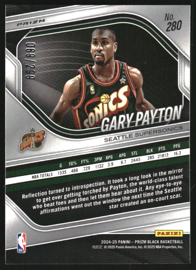 2024-25 Panini Prizm Black Prizms Red #280 Gary Payton LGD /299