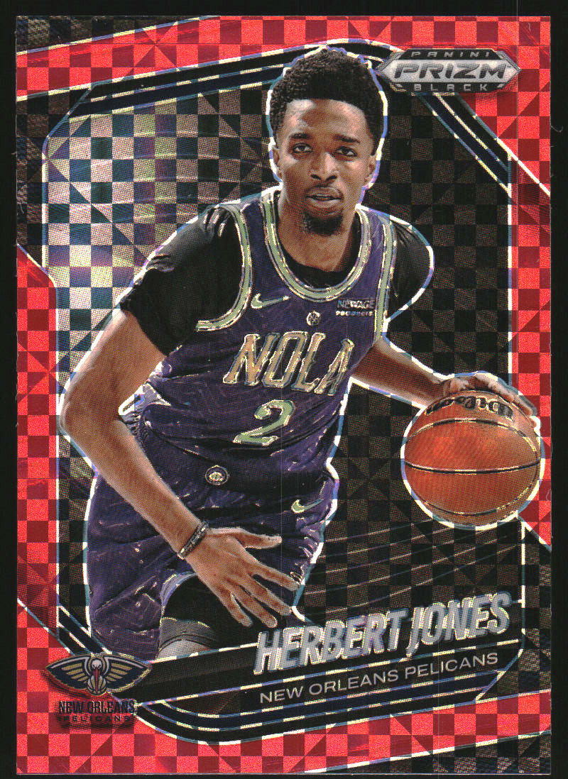 2024-25 Panini Prizm Black Prizms Red Power #103 Herbert Jones /75