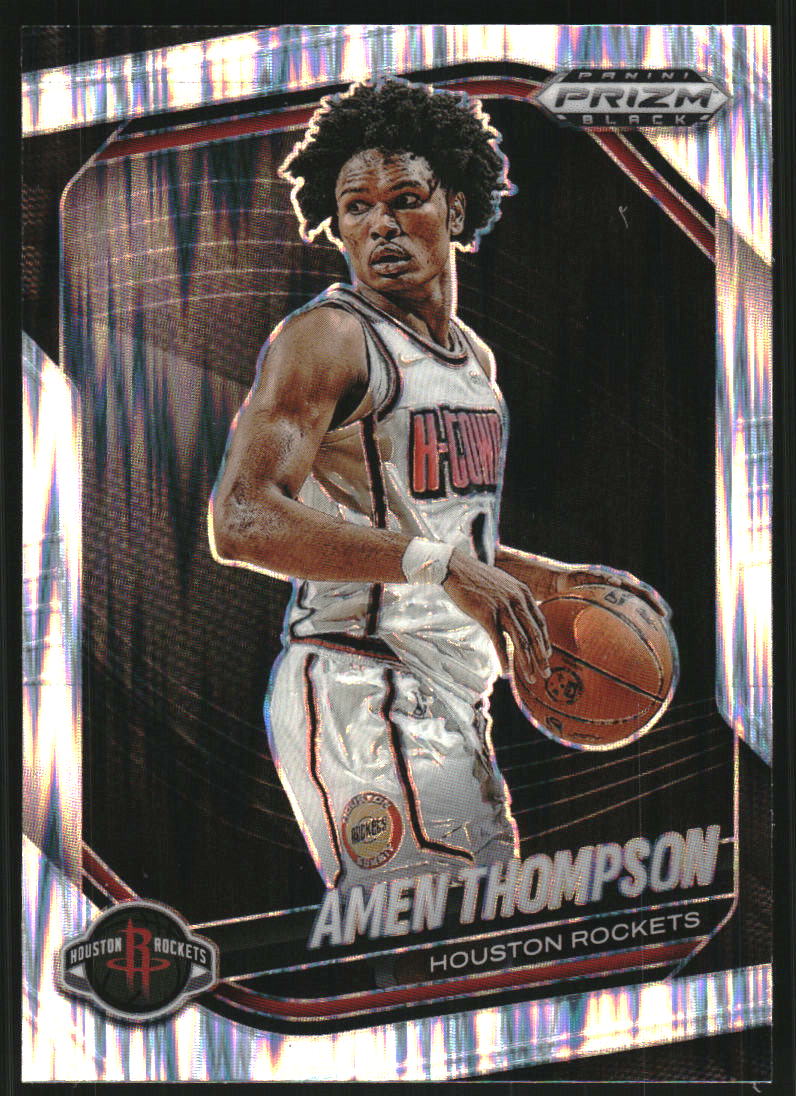 2024-25 Panini Prizm Black Prizms Skewed #76 Amen Thompson /249 on 