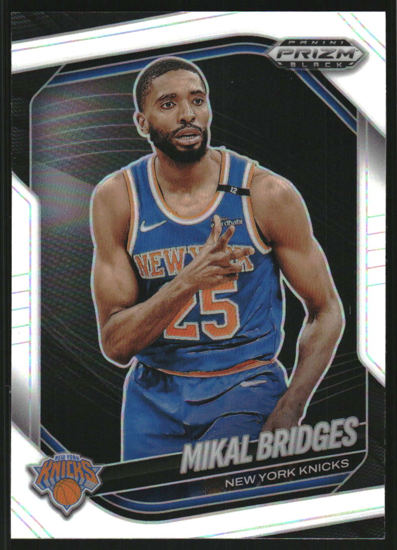 2024-25 Panini Prizm Black Prizms White #158 Mikal Bridges /175