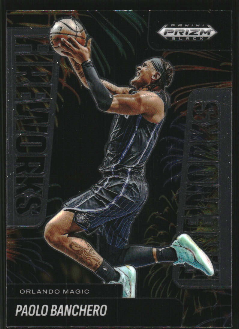 2024-25 Panini Prizm Black Fireworks #18 Paolo Banchero on 