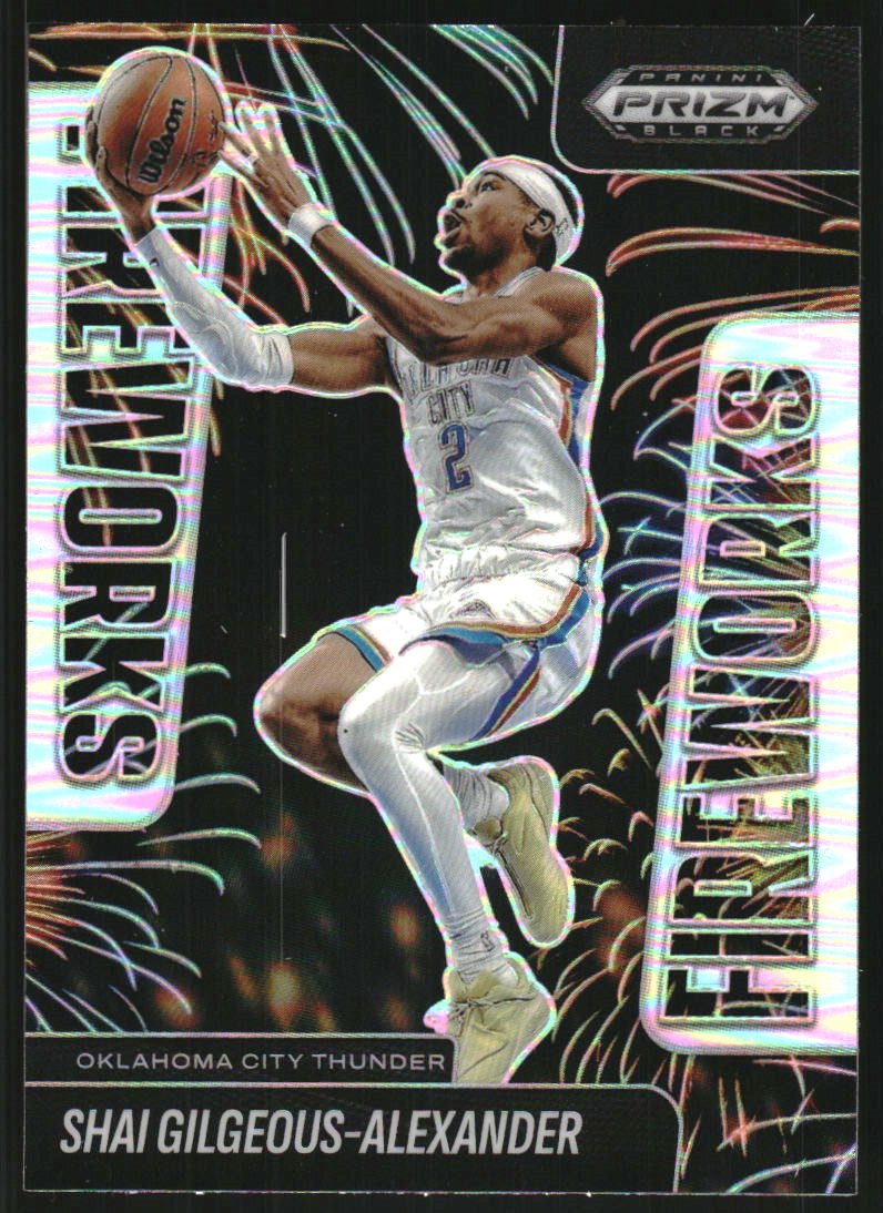 2024-25 Panini Prizm Black Fireworks Prizms Silver #5 Shai Gilgeous-Alexander
