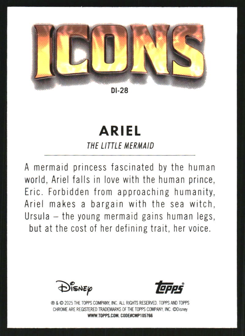 2025 Topps Chrome Disney Icons #DI28 Ariel on Fanatics Collect