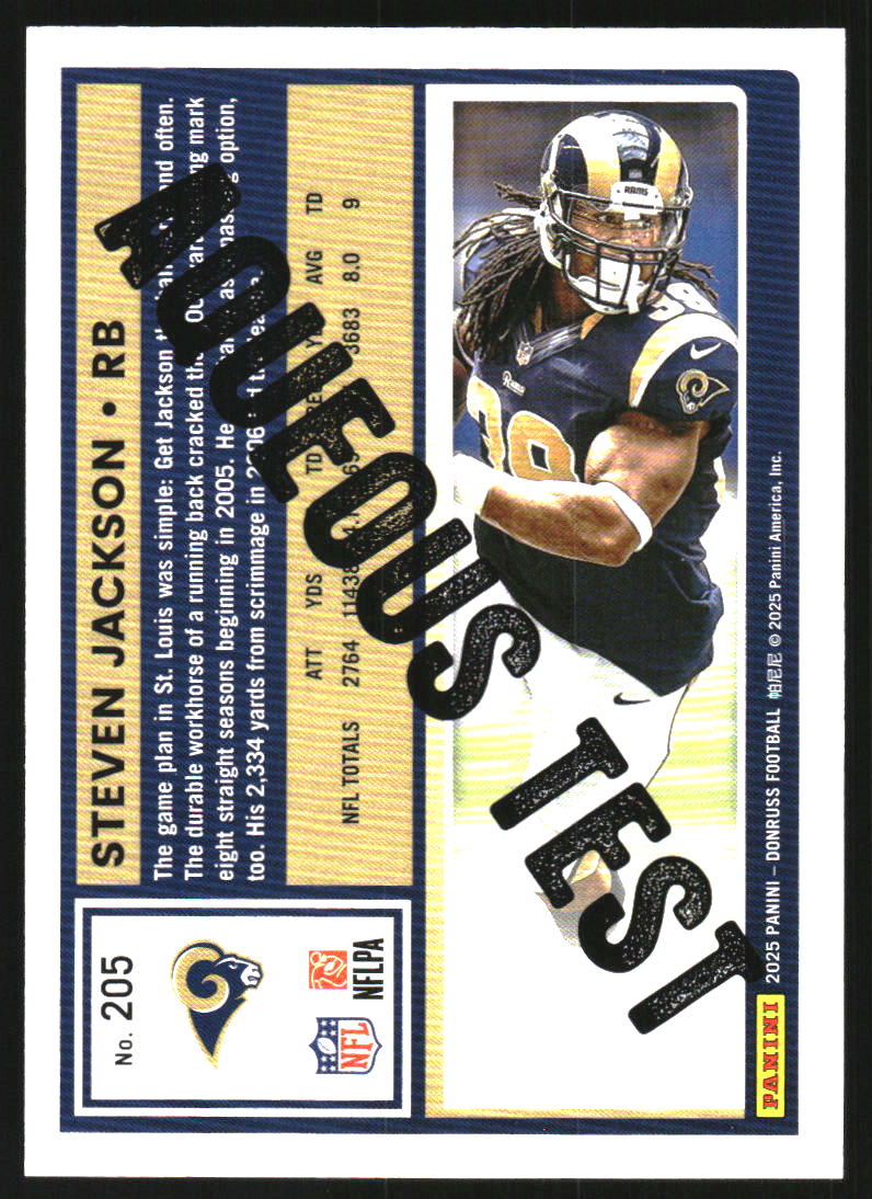 2025 Donruss Aqueous Test #205 Steven Jackson