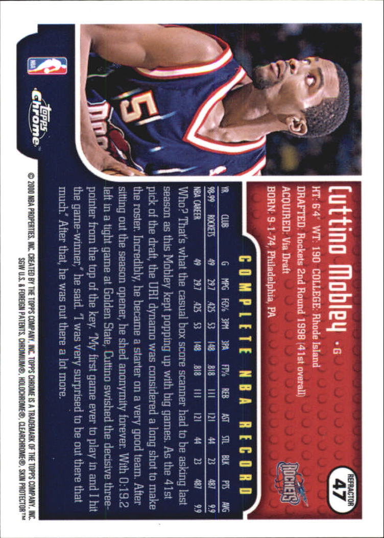 1999-00 Topps Chrome Refractors #47 Cuttino Mobley back image
