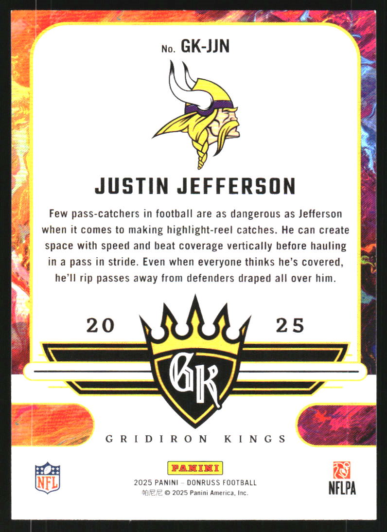 2025 Donruss Gridiron Kings #15 Justin Jefferson