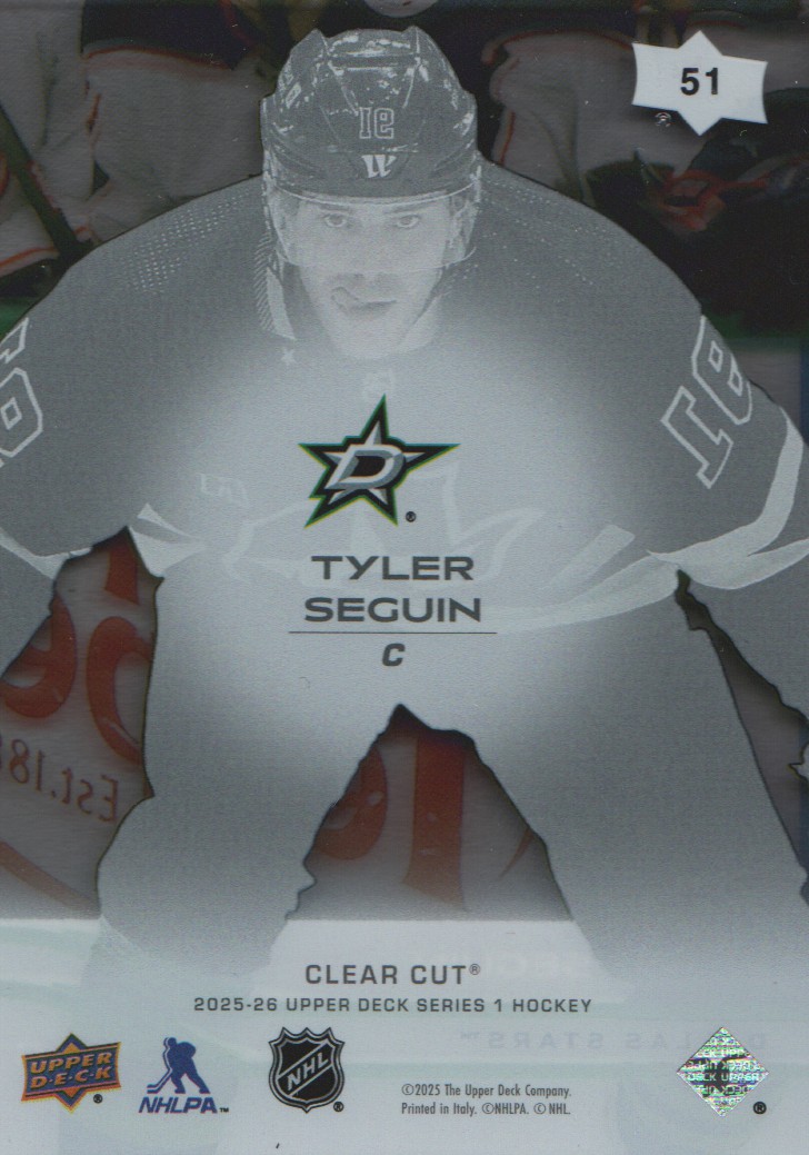 2025-26 Upper Deck Clear Cut Parallel #51 Tyler Seguin - NM-MT