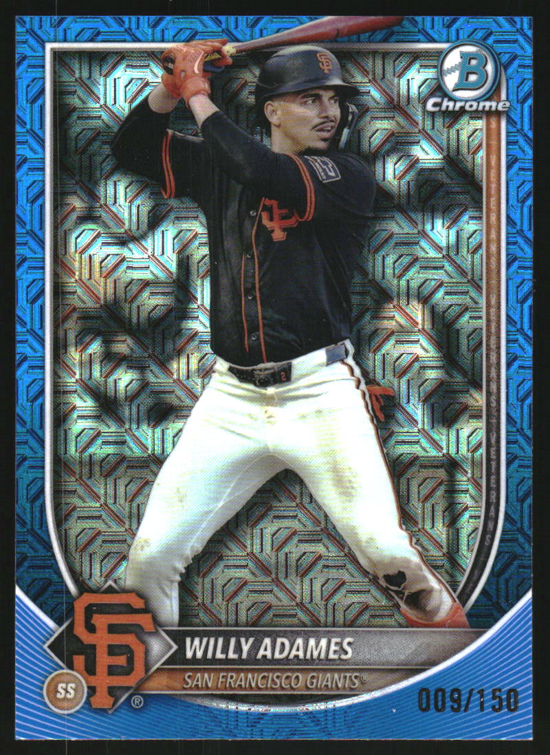 2025 Bowman Chrome Mega Box Blue Refractors #14 Willy Adames /150
