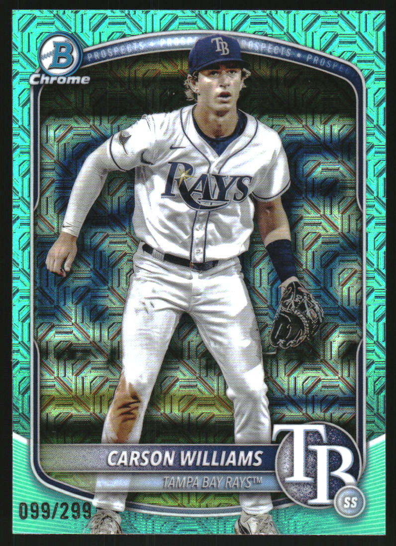 2025 Bowman Chrome Mega Box Prospects Aqua Refractors #BCP234 Carson Williams /299