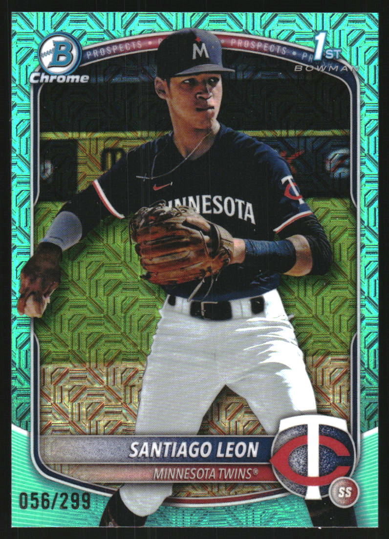2025 Bowman Chrome Mega Box Prospects Aqua Refractors #BCP247 Santiago Leon /299