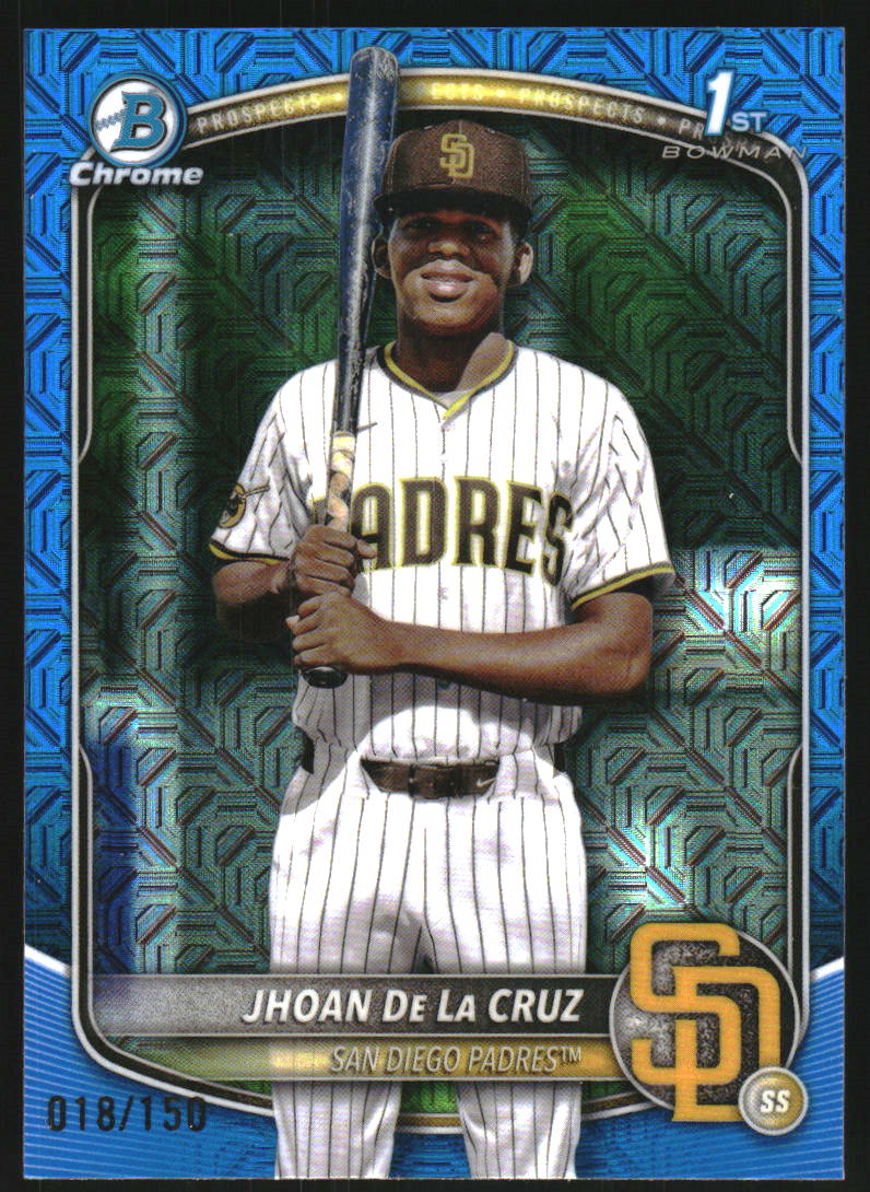 2025 Bowman Chrome Mega Box Prospects Blue Refractors #BCP223 Jhoan De La Cruz /150